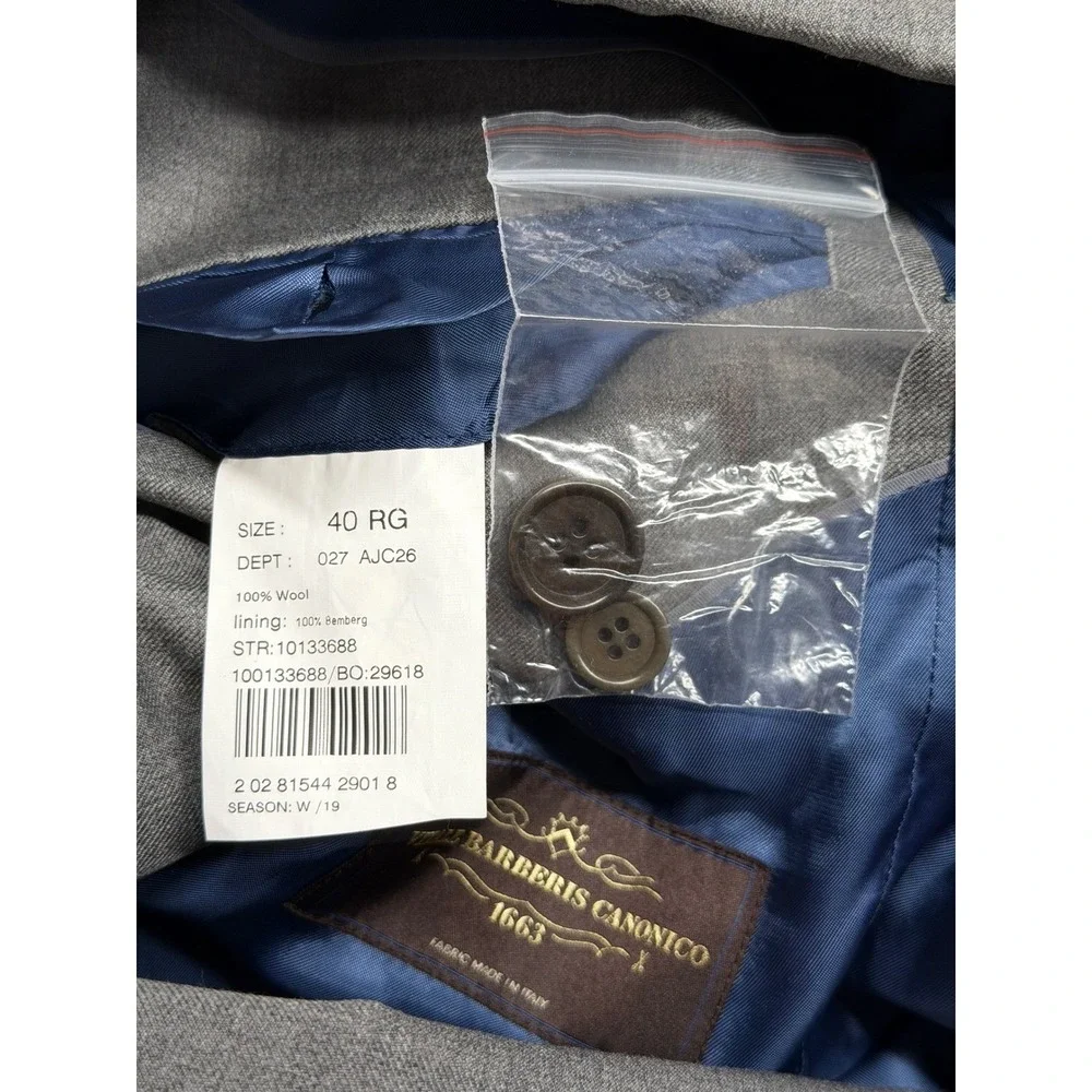 Brooks Brothers Blazer Mens 40R Gray Brooksgate Milano 100% Wool Business Office